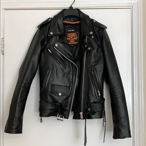 Leather biker jacket